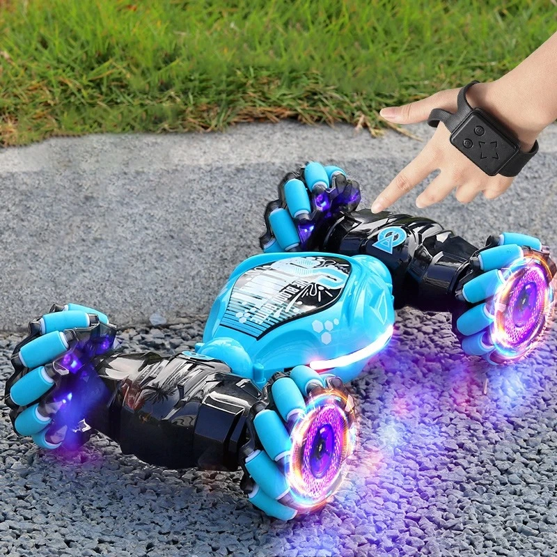 Voiture RC avec lumière LED (bleue)