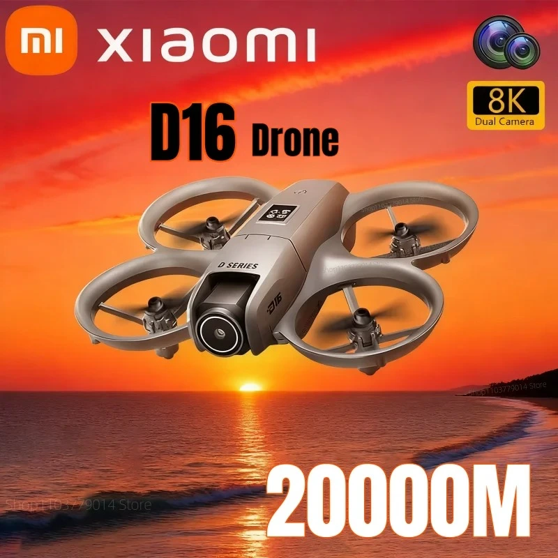 Xiaomi D16 Drone Professionnel 8K HD Double Caméra Antenne 180 ° Moteur sans balais électrique réglable pour éviter les obstacles, GPS, UAV, nouveau